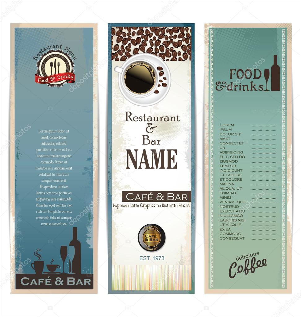 Restaurant menu design with vintage label