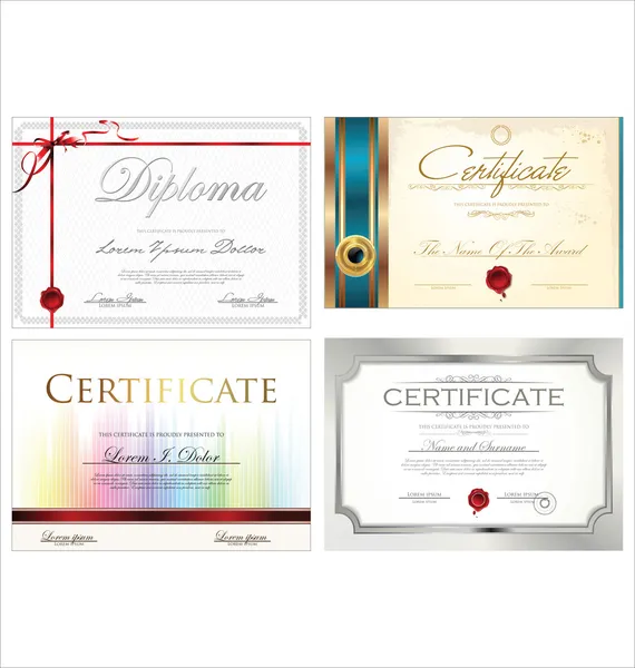 Certificate template, set — Stock Vector