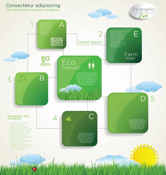 Modern ekologi Design Layout — Stock vektor