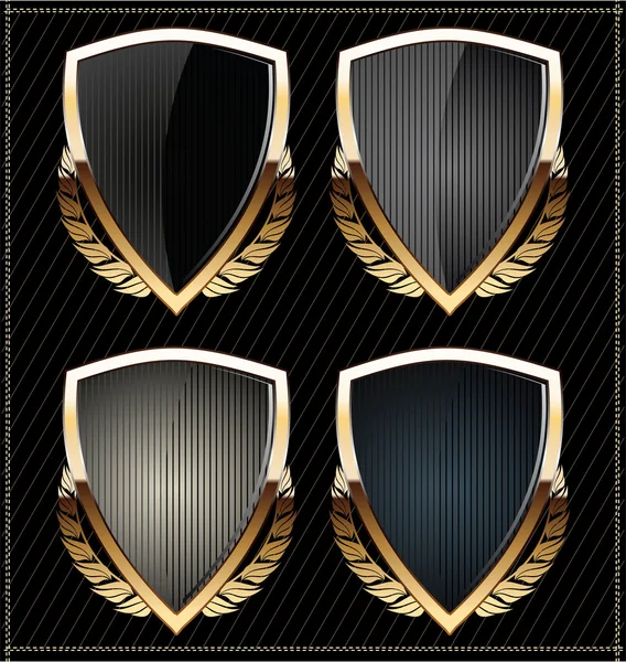 Shields with laurel wreath — Stock Vector