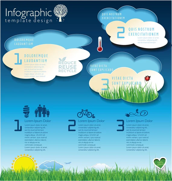 Moderno layout di progettazione ecologia — Vettoriale Stock