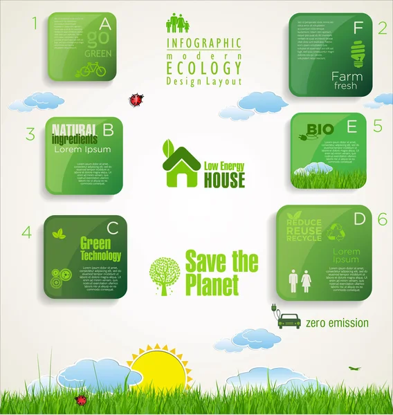 Fondo de ecología verde moderna — Vector de stock