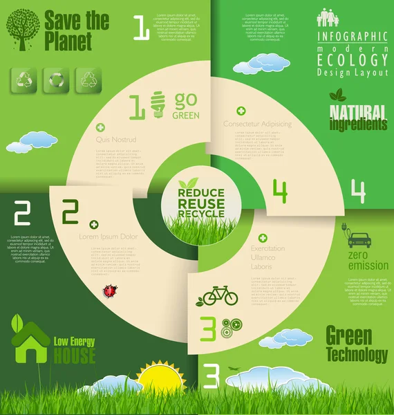 Fondo de ecología moderna — Archivo Imágenes Vectoriales