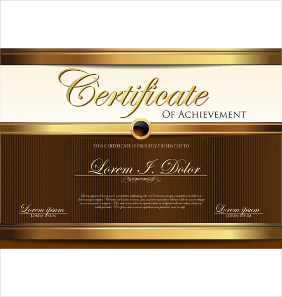 Modèle de certificat brun — Image vectorielle