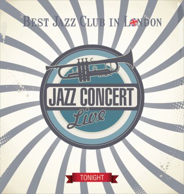 Jazz concert retro poster clipart