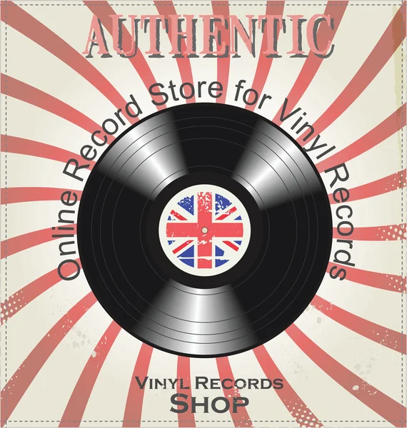 Vinyl record retro achtergrond — Stockvector