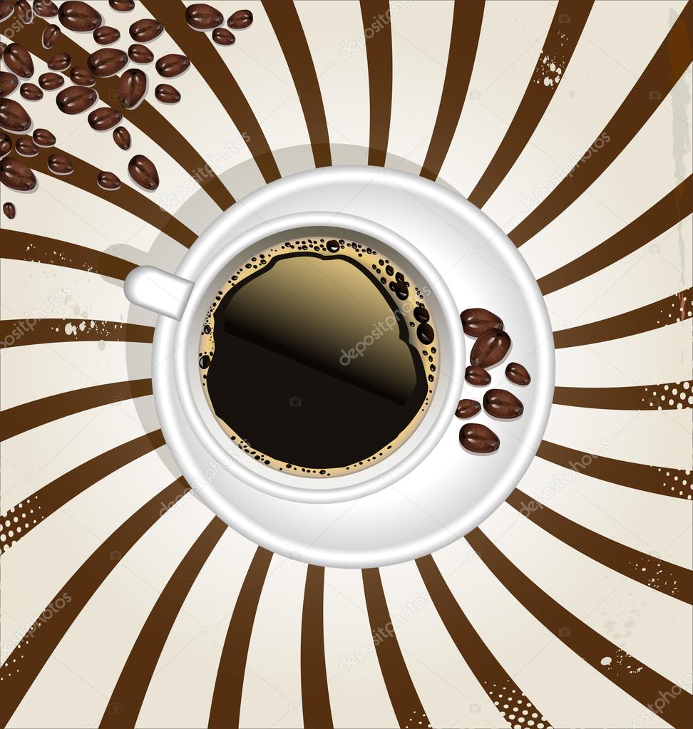 Retro cup of coffee background
