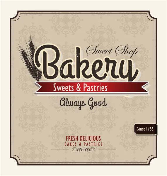Vintage Bakery Poster — Stock Vector