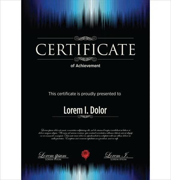 Синій сертифікат шаблон — стоковий вектор