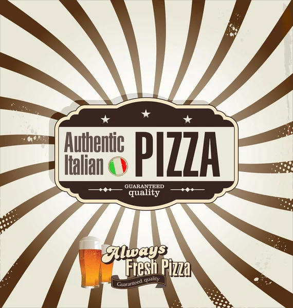 Pizza fundo retro — Vetor de Stock