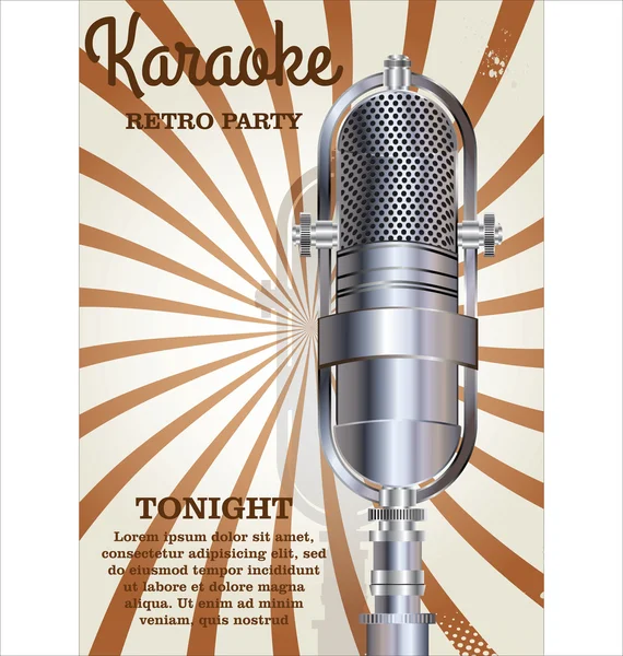 Karaoke-Party mit Retro-Hintergrund — Stockvektor