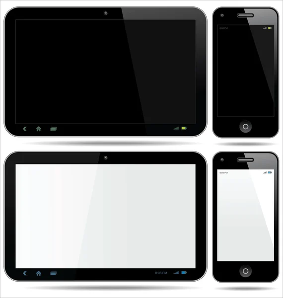 Tablette PC avec smartphone mobile — Image vectorielle