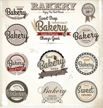 Retro ekmek rozetleri ve Etiketler