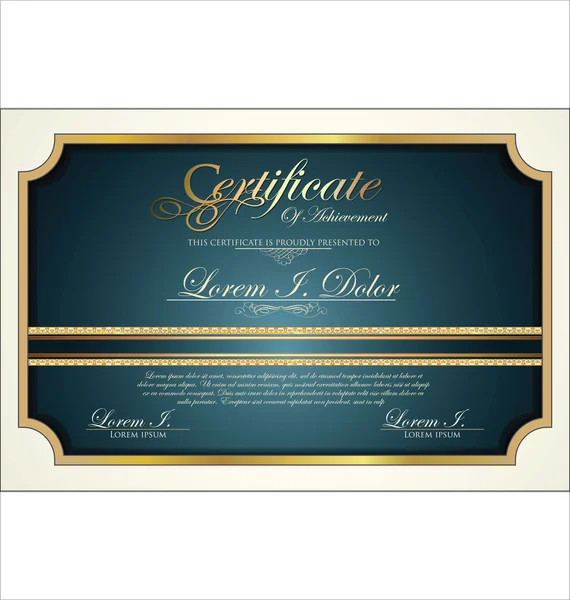 Modèle de certificat bleu — Image vectorielle