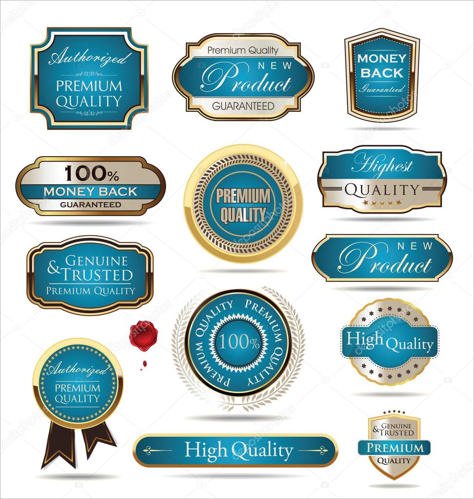 Premium quality blue labels