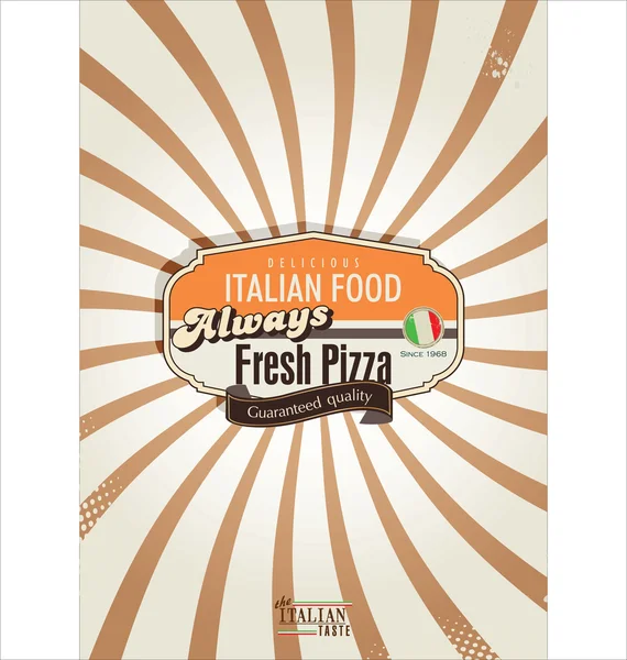 Pizza retro background — Stock Vector