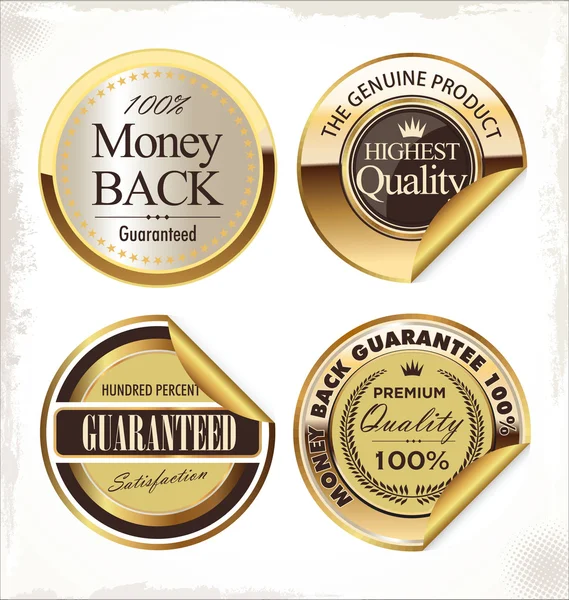 Premium quality golden label — Stock Vector
