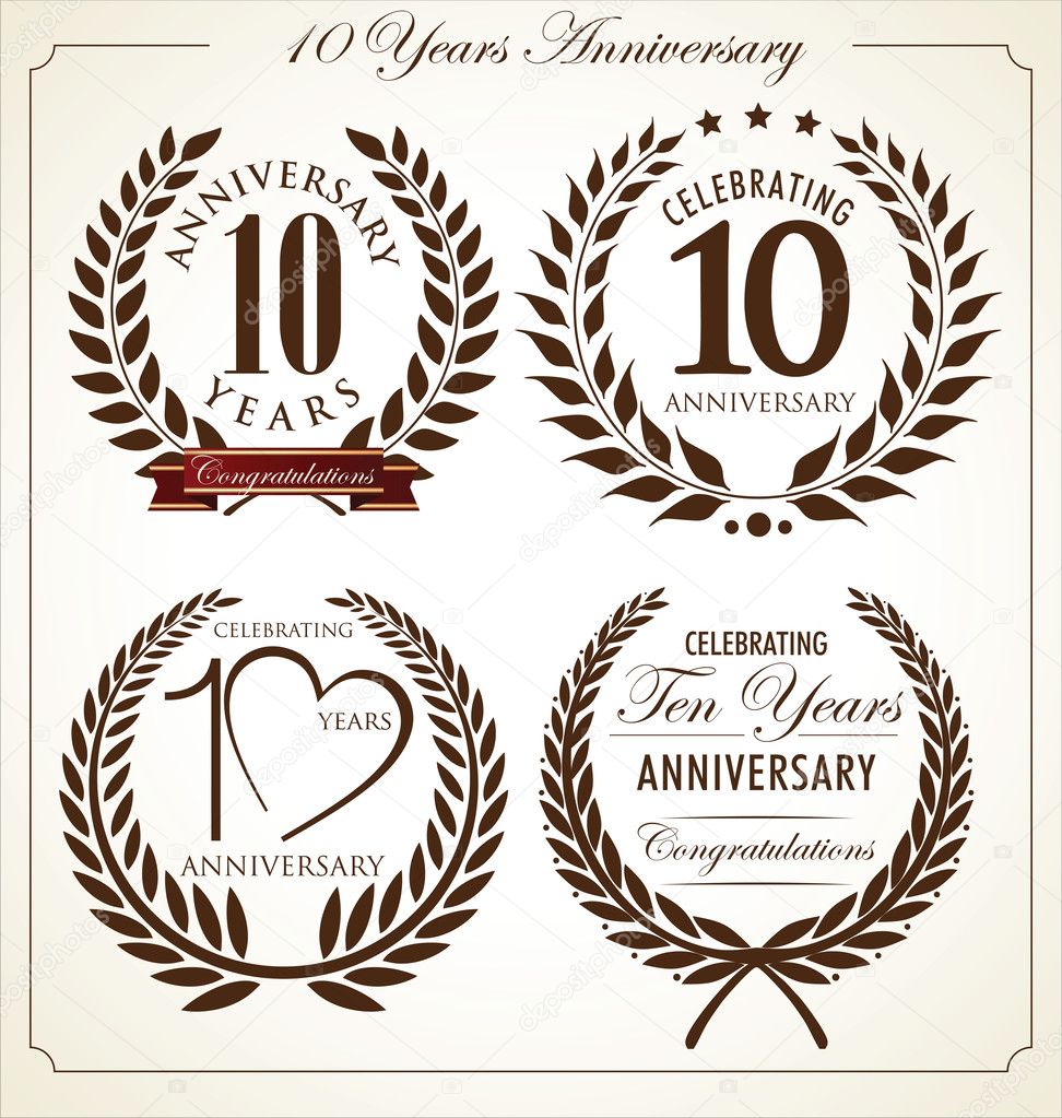 Anniversary laurel wreath, 10 years