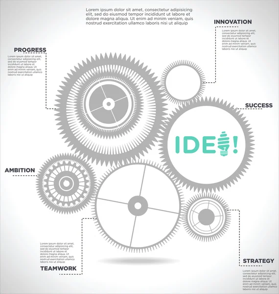 经营理念与齿轮图 — 图库矢量图片