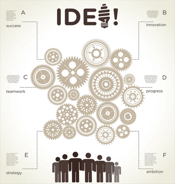 经营理念与齿轮图 — 图库矢量图片