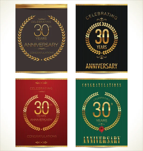 Etiquetas aniversario — Vector de stock