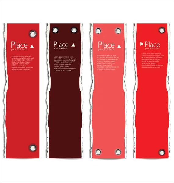 Roter zerrissener Papierhintergrund mit Platz für Text — Stockvektor