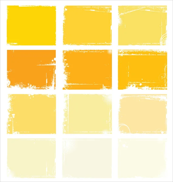 Yellow Collection of grungy vector banners — Stock Vector