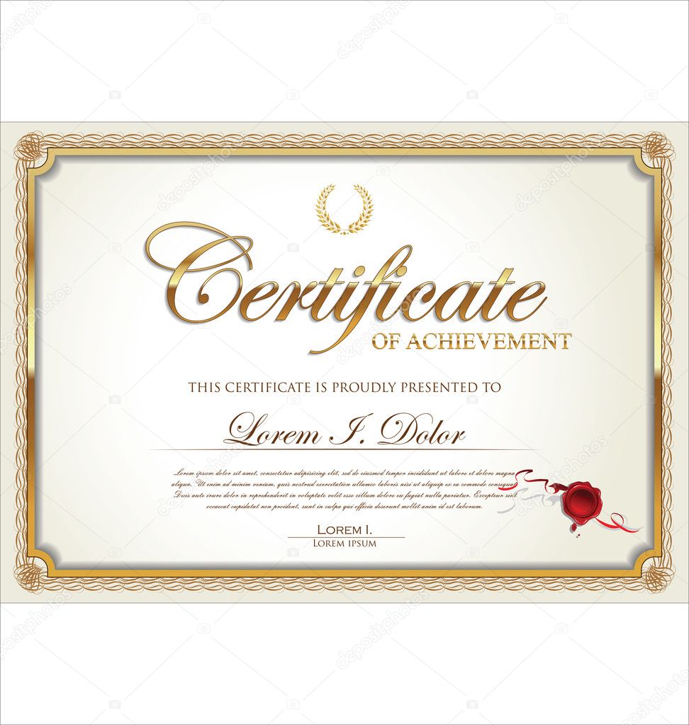 Golden Certificate template Stock Vector Image by ©totallyout With Regard To High Resolution Certificate Template