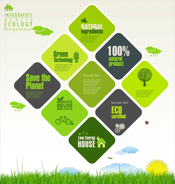 Moderne ecologie Design lay-out — Stockvector