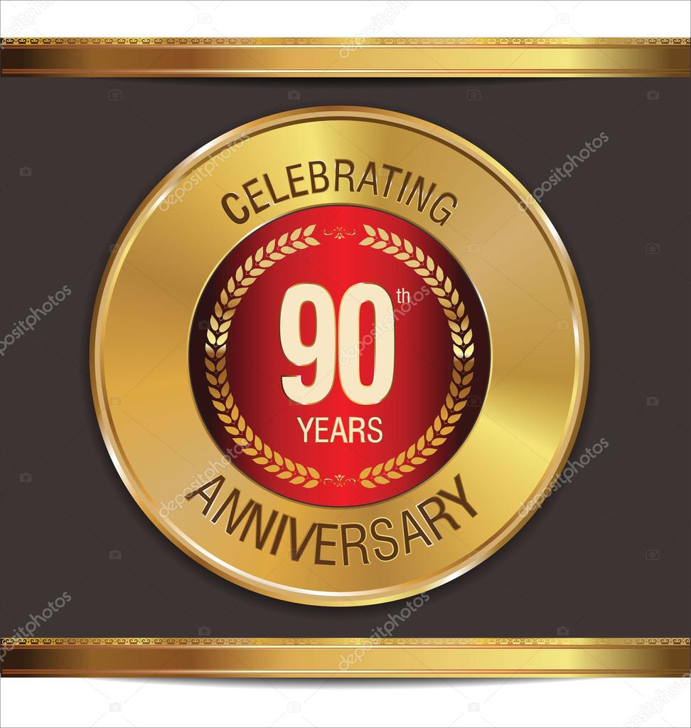 Anniversary golden label, 90 years