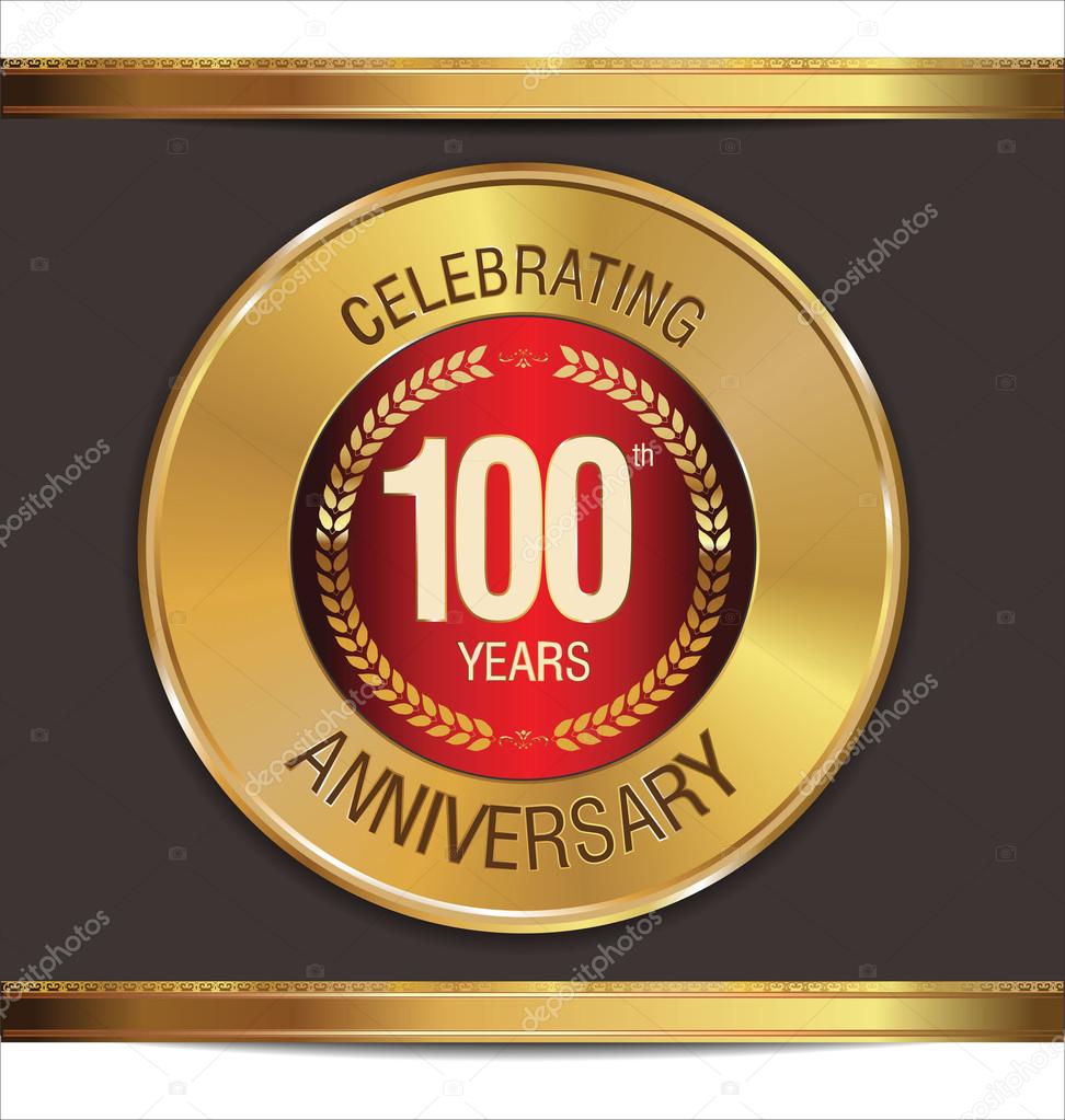 Anniversary golden label, 100 years