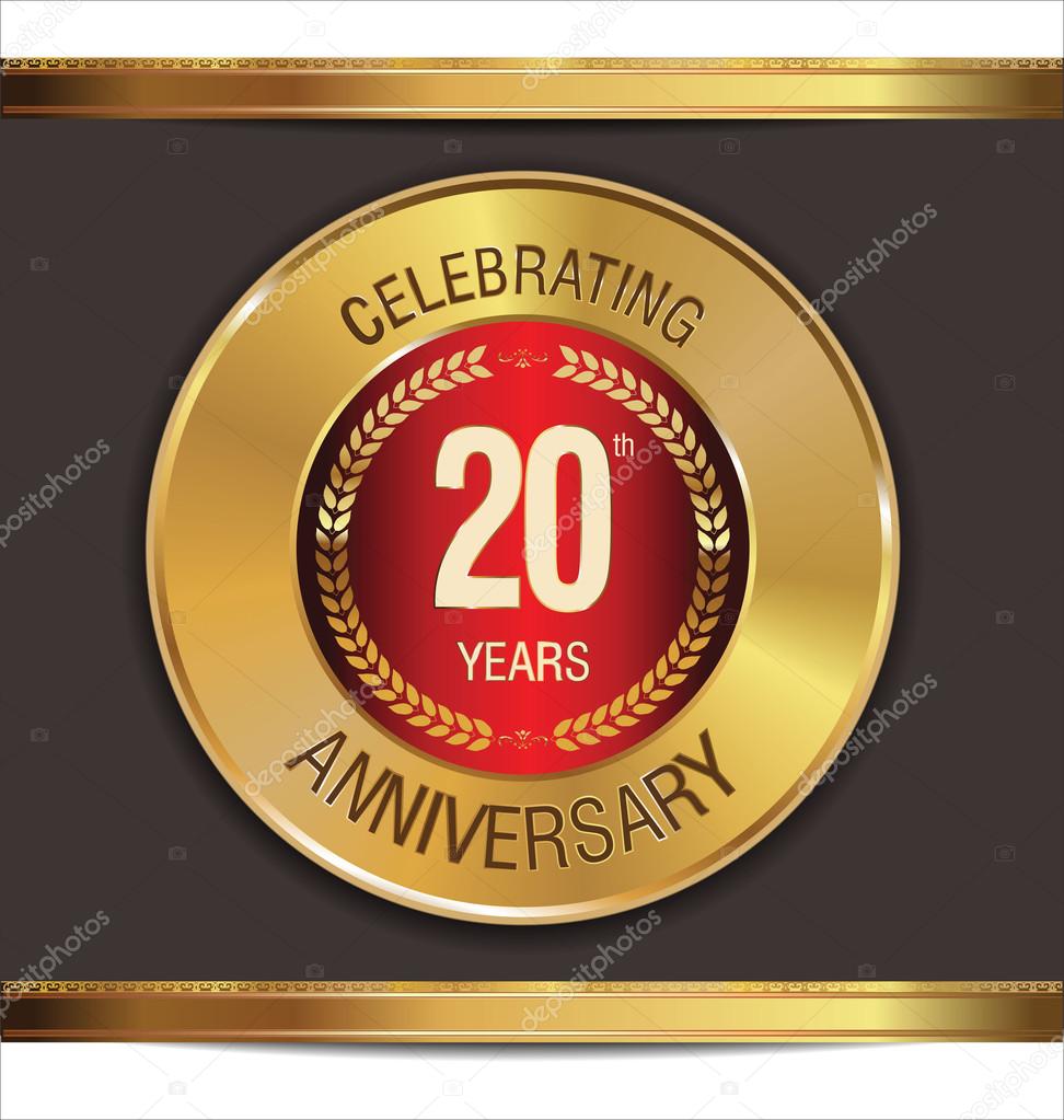 Anniversary golden label, 20 years