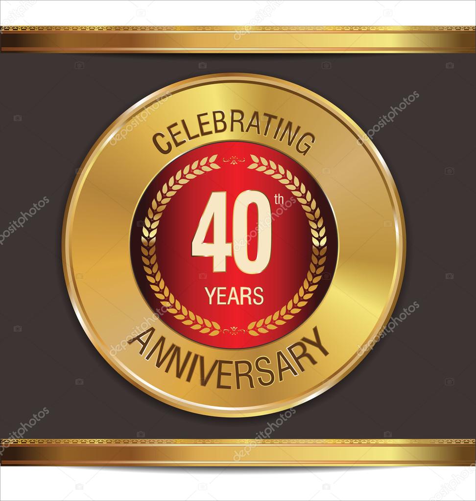 Anniversary golden label, 40 years