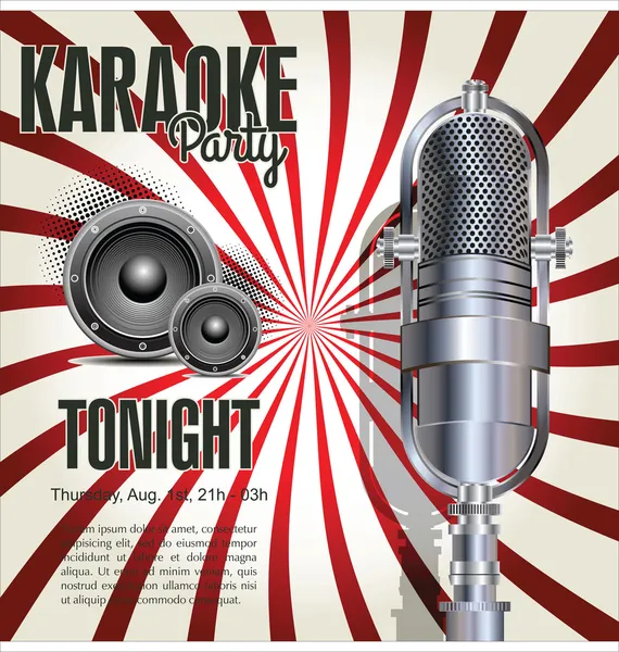 Karaoke partito sfondo — Vettoriale Stock