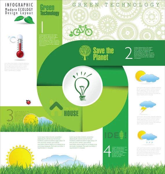 Layout de design de ecologia moderna —  Vetores de Stock