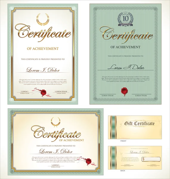 Modello di certificato — Vettoriale Stock