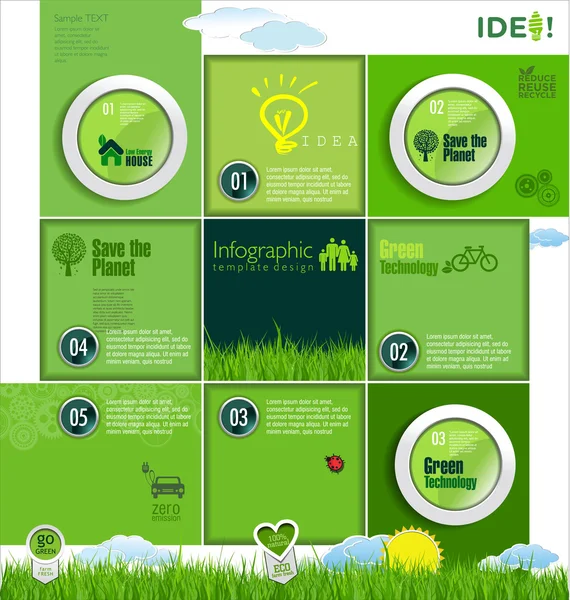 Moderno layout di progettazione ecologia — Vettoriale Stock