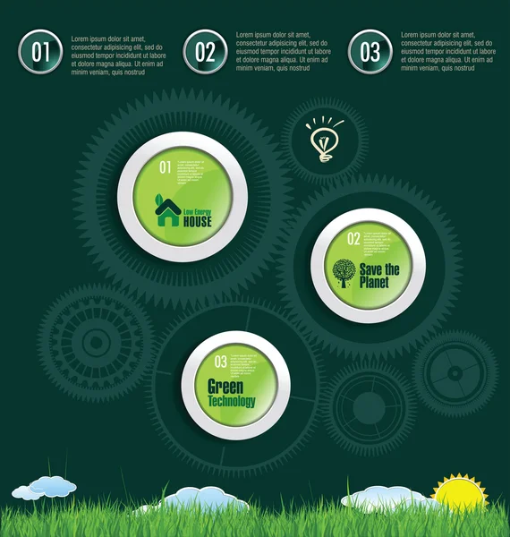 Moderno layout di progettazione ecologia — Vettoriale Stock
