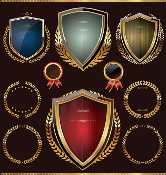 39 0 Gold Shield Vectors Free Royalty Free Gold Shield Vector Images Depositphotos