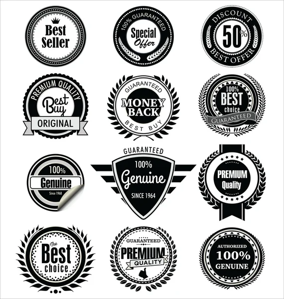 Premium quality badges and labels — Stock Vector