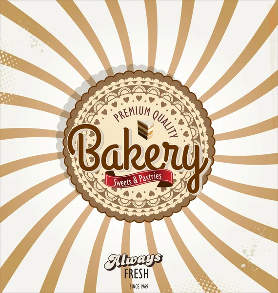 Padaria banner retro — Vetor de Stock