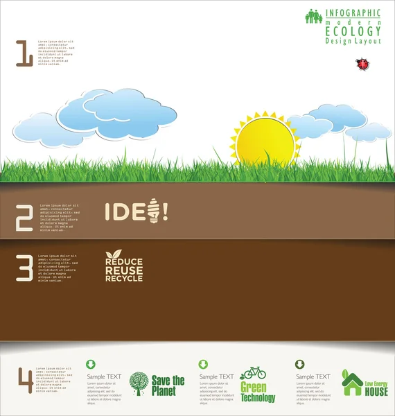 Modelo de design de ecologia moderna —  Vetores de Stock