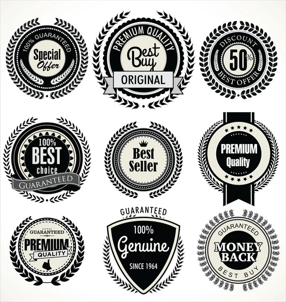 Premium kwaliteit badges en etiketten — Stockvector