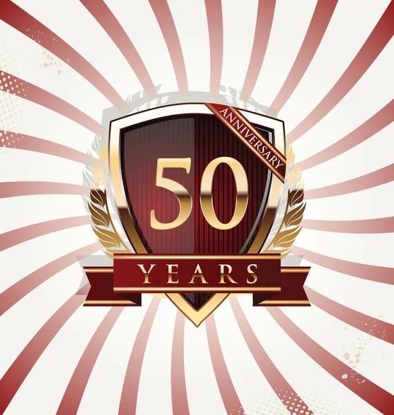 50 años Aniversario fondo retro — Vector de stock