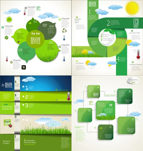 Moderne Ökologie Design Layout Kollektion — Stockvektor