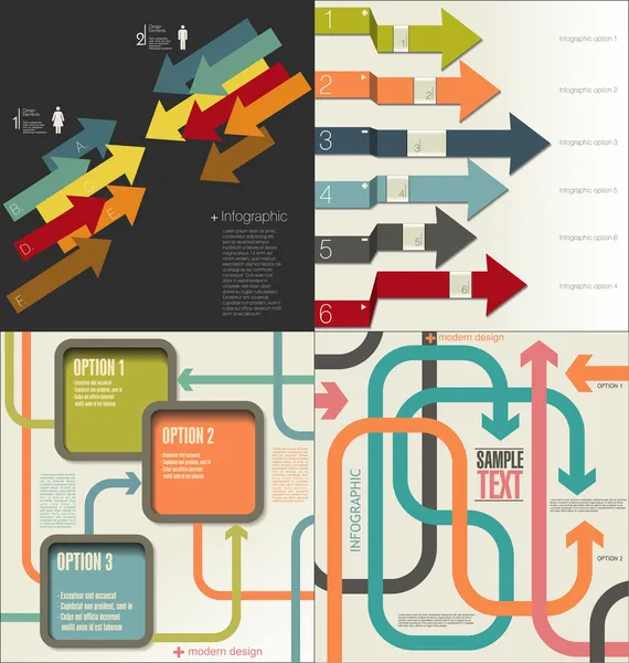 Samling infographic mallar — Stock vektor