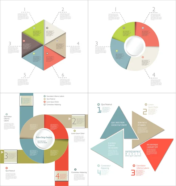 Infographic tasarım şablonu koleksiyonu — Stok Vektör