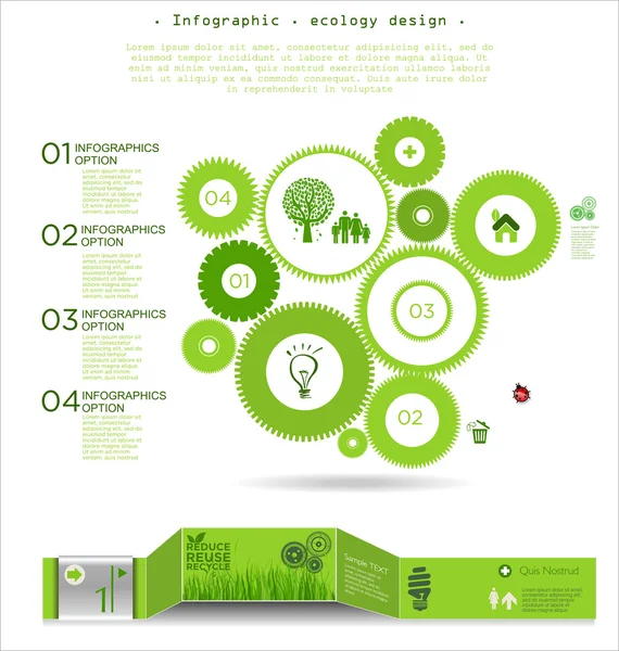 Moderno modello di progettazione ecologia — Vettoriale Stock