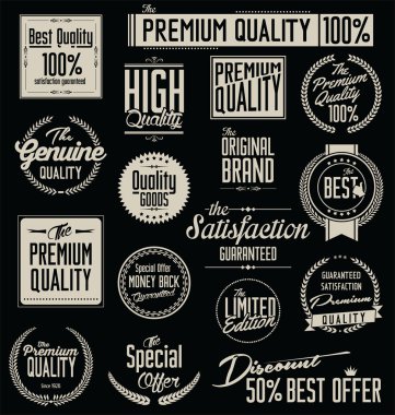 premium kalite etiketleri topluluğu