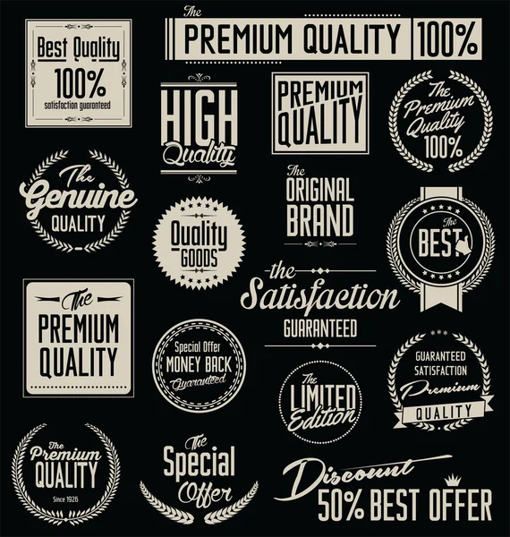 Collection of premium quality labels — Stock Vector